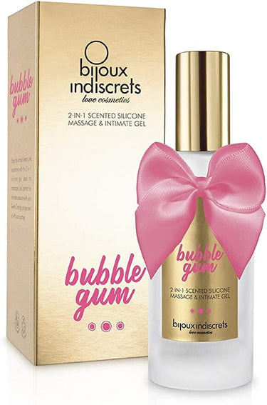 a bottle of bubble gum next to a box